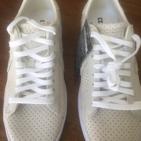 Leather CONVERSE ALL STAR Ivory NEW Sz 6.5 - Picture 6 of 8